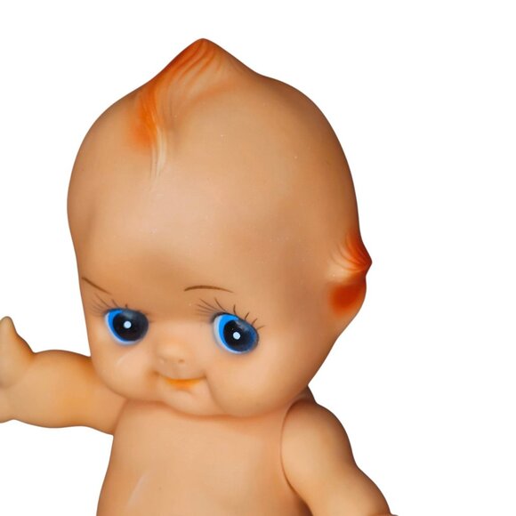 VTG Kewpie Rubber Doll 9" Jointed Squeak Toy Kitschy Baby Doll Molded Hair - Picture 12 of 15